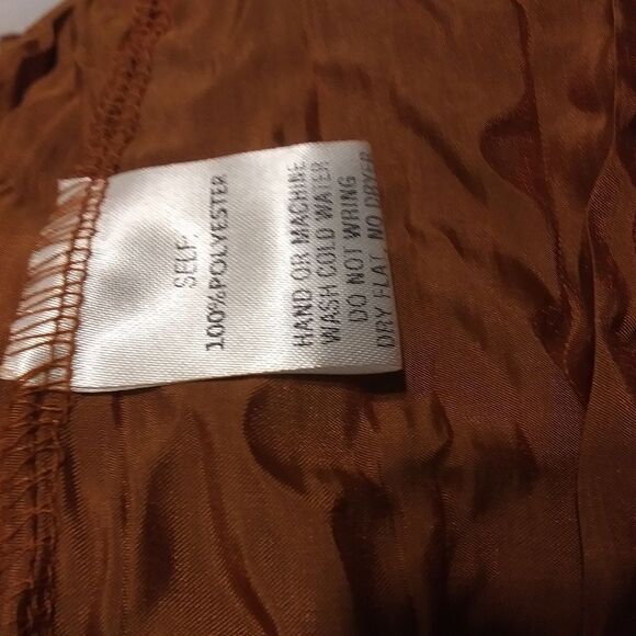 Fashion Nova Jumpsuit Seleste Satin Halter Backless Silky Soft Wide Leg Copper M - Picture 11 of 11